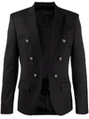 Balmain Button-embellished Wool Blazer In Black