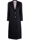 Thom Browne Wool Single-breasted Tailored Coat In Blue