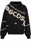 Gcds Chain-link Logo-print Hoodie In Black