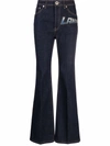Lanvin Logo-print Straight-leg Jeans In Blue