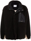 Ambush Hooded Jacket In Black And Beige In Brown