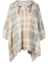 Brunello Cucinelli Cropped Jacket With Tartan Motif In Brown