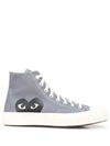 Comme Des Garçons Play Grey Converse Edition Half Heart Chuck 70 Sneakers In Grey