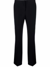 Versace Ankle Length Straight Leg Trousers In Black