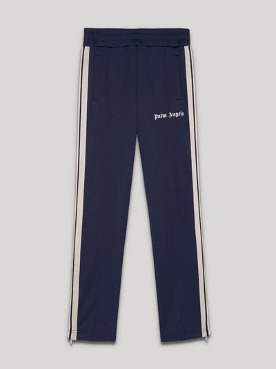 Palm Angels Sports Trousers With Side Band In Blue