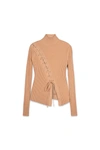 Pre-spring 2022 Ready-to-wear Brooke Lace Up Top In Caramel
