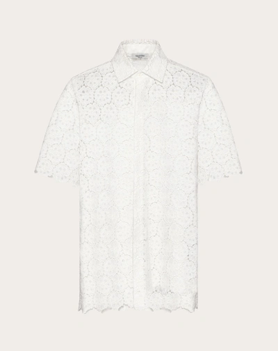 Valentino Embroidered-design Short-sleeve Shirt In White