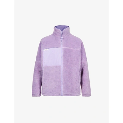 Pangaia Brand-patch Funnel-neck Recycled-wool-blend Jacket In Orchid ...