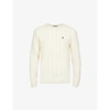 Polo Ralph Lauren Mens Andover Cream Cable-knit Logo-embroidered Wool And Cashmere-blend Jumper L