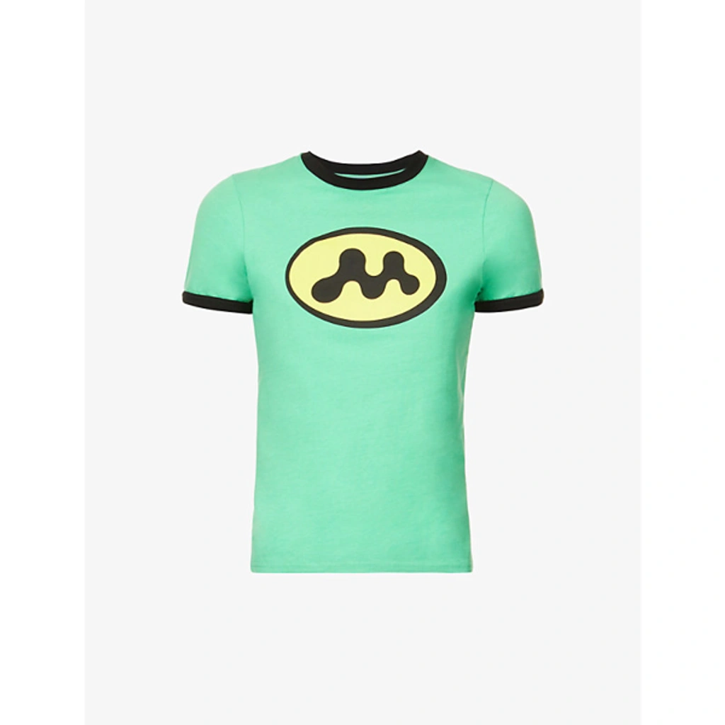 Mowalola Dropout Logo-print Cotton-jersey T-shirt In Green