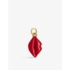 Christian Louboutin Sooooo Glow Lips Gold-tone And Resin Charm In Lips