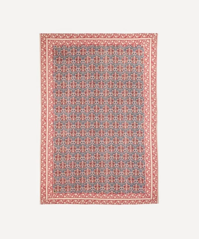 Doing Goods Olivia Block-printed Tablecloth In Red