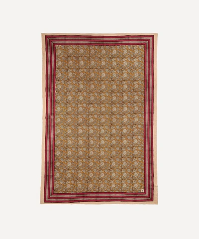 Doing Goods Botanical Block-printed Tablecloth In Sand