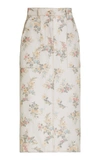 ERDEM WOMEN'S ARTIE FLORAL DENIM MIDI SKIRT