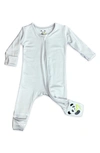 Bellabu Bear Kids' Cloud Convertible Footie Pajamas In Cloud Grey