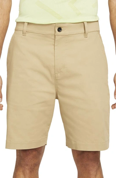 Nike Dri-fit Uv Flat Front Chino Golf Shorts In Parachute Beige