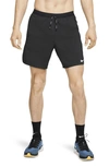 Nike Flex Stride Performance Athletic Shorts In Black/ Black/ Silver