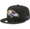 New Era Black Baltimore Ravens Basic 9fifty Adjustable Snapback Hat In Black