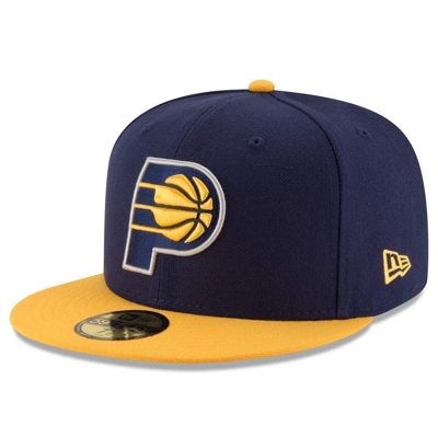New Era Indiana Pacers Basic 2 Tone 59fifty Cap In Navy,yellow