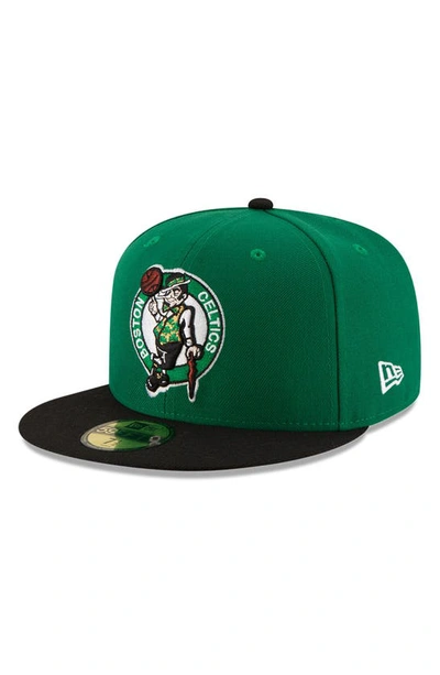 New Era Men's Boston Celtics Official Team Color 2tone 59fifty Fitted Hat In Kelly Green