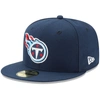 New Era Men's Navy Tennessee Titans Main 59fifty Fitted Hat In Navy