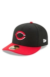 New Era Red Cincinnati Reds Authentic Collection On Field Low Profile Home 59fifty Fitted Hat In Black