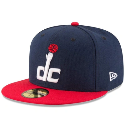 New Era Men's Washington Wizards Official Team Color 2tone 59fifty Fitted Hat In Navy,red