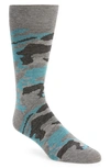 Cole Haan Modern Camo Socks In Med Grey Heather