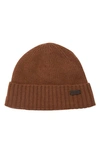 Barbour Carlton Wool Blend Fleece Lined Beanie In Brown