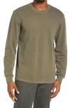 The Normal Brand Vintage Wash Thermal Long Sleeve T-shirt In Dusty Olive