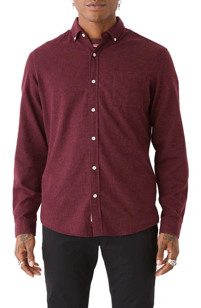 Frank + Oak Cotton Flannel Button-up Shirt In Wine