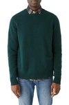 Frank + Oak Crewneck Wool Blend Sweater In Forest