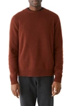 Frank + Oak Crewneck Wool Blend Sweater In Dark Mahogany