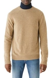 Frank + Oak Crewneck Wool Blend Sweater In Beige
