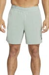 Nike Dry-fit 2-in-1 Pocket Yoga Shorts In Jade Smoke/ Bicoastal/ Black