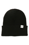 Druthers Organic Cotton Waffle Knit Beanie In Black