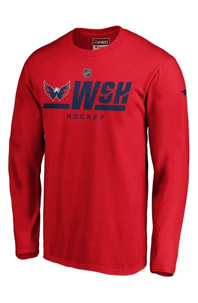 Fanatics Branded Red Washington Capitals Authentic Pro Secondary Logo Long Sleeve T-shirt