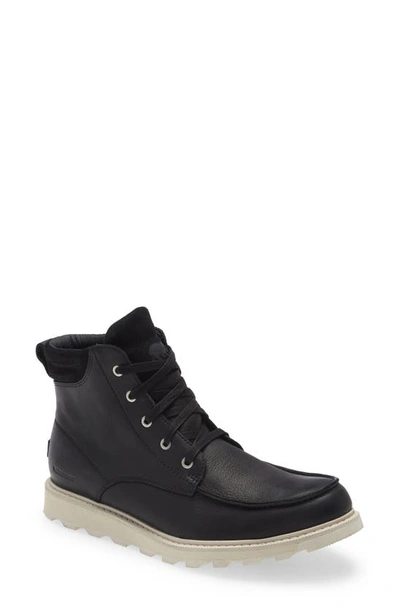 Sorel Madson Ii Moc Toe Waterproof Boot In Black Dark Stone