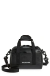 Balenciaga Extra-small Explorer Logo Leather Duffle Bag In Black