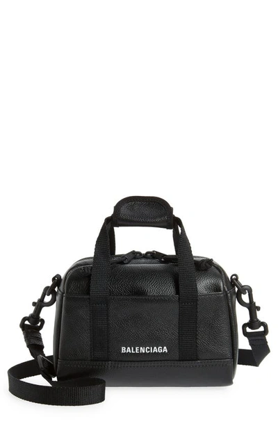Balenciaga Extra-small Explorer Logo Leather Duffle Bag In Black