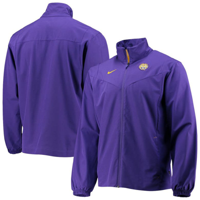 Nike Purple Lsu Tigers 2021 Sideline Full-zip Jacket In Ctpurp,uni