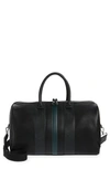 Ted Baker Everyday Stripe Faux Leather Holdall Bag In Black