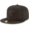 New Era Men's Black Miami Marlins 2019 Black-on-black 59fifty Fitted Hat In Black