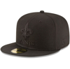 NEW ERA NEW ERA NEW ORLEANS SAINTS BLACK ON BLACK 59FIFTY FITTED HAT,70234587