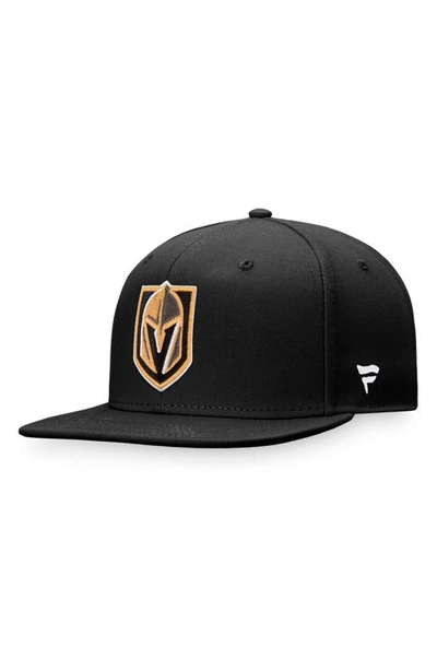 Fanatics Men's Black Vegas Golden Knights Core Primary Logo Snapback Adjustable Hat