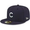 NEW ERA NEW ERA NAVY CHICAGO CUBS WHITE LOGO 59FIFTY FITTED HAT,70618554