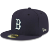 New Era Men's Navy Boston Red Sox Logo White 59fifty Fitted Hat In Navy