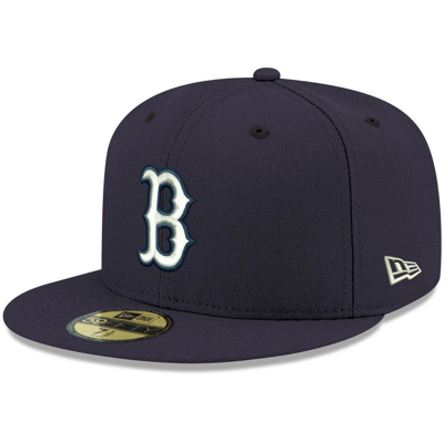 New Era Men's Navy Boston Red Sox Logo White 59fifty Fitted Hat