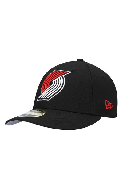 New Era Portland Trail Blazers Team Low Profile 59fifty Fitted Hat In Black