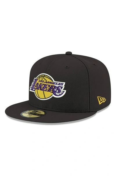 New Era Men's Black Los Angeles Lakers 17-time Champions Side Patch 59fifty Fitted Hat